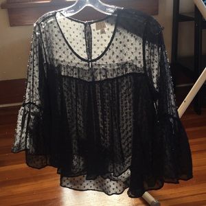 a•n•d (a new day) Black glittery blouse